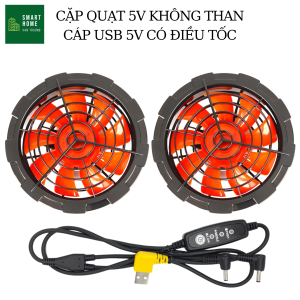 Quạt gió không chổi than lắp áo điều hòa chân cắm USB 5V phù hợp với tất cả các loại pin dự phòng