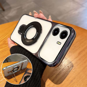 Suitable For Vivo Y15A Y15S Y10 phone case new magnetic wireless charging bracket large window shockproof soft cover Casing