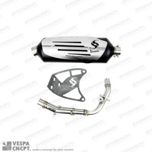 Knalpot Racing Shijiro Exhaust Standar Racing SE Silver Vespa Sprint Primavera Lx S