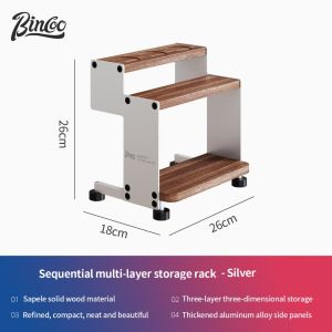 BINCOO Coffee Storage Rack Distributor & Tamper Set Multifunctional Espresso Coffee Tool Organizer Set