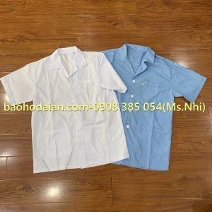 Áo blue/ áo tạp vụ nam ngắn tay vải lon Nhật thoáng mát