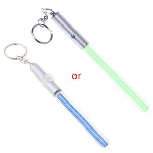 Glowing Light Up Saber Keychains Party Clubs Light Sticks Mini Lightsaber Keyring for Creative Gifts for Friend Family