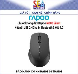Chuột không dây Rapoo M300 Silent - Kết nối USB 2.4Ghz &  Bluetooth 3.0 & 4.0