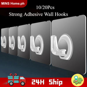 10/20Pcs Wall Hooks Transparent Strong Self Adhesive Door Wall Hanger Kitchen Bathroom Accessories Hook