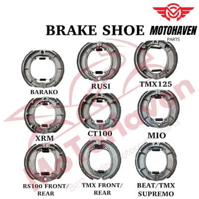 MOTOHAVEN Motorcycle Brake Shoe for Barako XRM Beat TMX Rusi RS100 Durable High Performance Compatible with Barako XRM Beat TMX Rusi RS100 Models