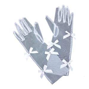 1 cặp màu trơn trang sức nơ hình cung găng tay trẻ sơ sinh photoshoots phụ kiện lưới mềm găng tay cho tiệc đám cưới