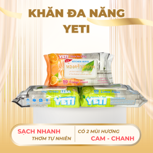 SỈ Thùng 32 gói Khăn ướt Lau Bếp Khăn Lau Đa Năng Không nhờn rít Không bọt Lau sạch nhanh gói 50 tờ khổ lớn