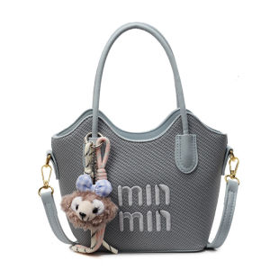 C và k Túi Đeo Vai vải dệt thanh lịch với chữ thêu và dễ thương quyến rũ cho phụ nữ