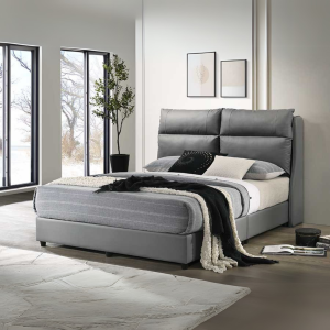 SMASIS LILAC Queen Divan Bed Frame With Detachable Cushioned Headboard