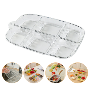 6 Grids Kitchen Scallion Ginger Garlic Side Dish Compartmentalized Storage Tray Hot Pot Preparation Ingredients Divided Plat