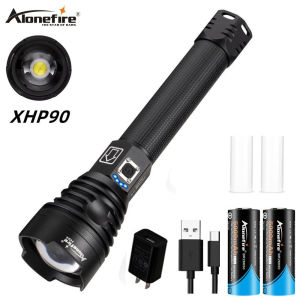 Alonefire H34 Super Powerful XHP90 LED Flashlight Waterproof Ultra Bright USB Zoom Tactical Torch