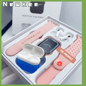 Original Product T55 pro max Smart Watch with Pro 4 Earbuds set Hot-sale New Design With 3 colors Options