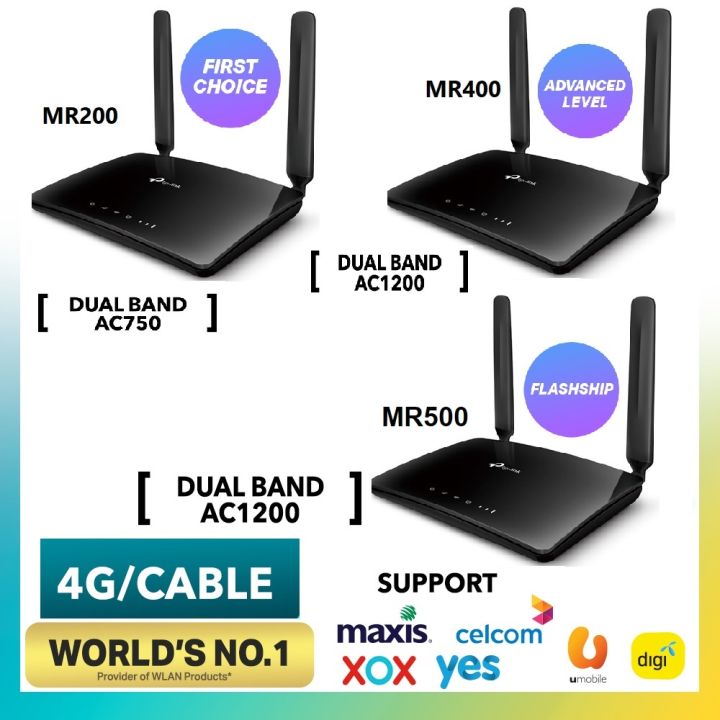 TP-LINK Archer MR500 | MR400 | MR200 4G+ Cat6 AC1200 /AC750 Wireless ...
