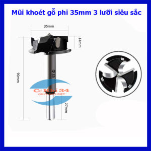 Mũi khoan khoét lỗ gỗ lắp bản lề chuyên dụng phi 35mm loại có cữ độ sâu cao cấp