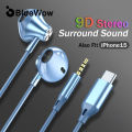【Type-C Earphone】BlueWow Noise Canceling In-Ear Wired Headphones Stereo Earbuds Sports Earphones Wired Headset For Smartphones. 