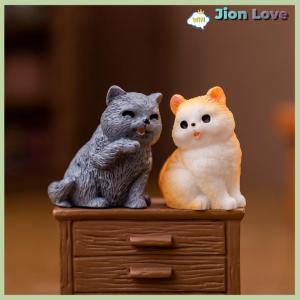 Jion Love Mini Cat Ornament Cartoon Kitten Micro Landscape Dollhouse Model Car Interior Home Desktop Decoration
