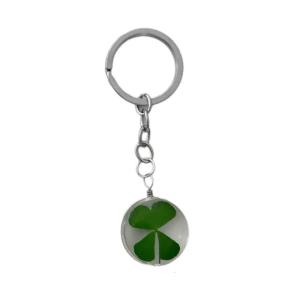Green Four Leaf Clovers Keychain Lucky Clovers Phone Lanyard Glass Pendant Keyring Accessory for Bag Purse Wallet Phones