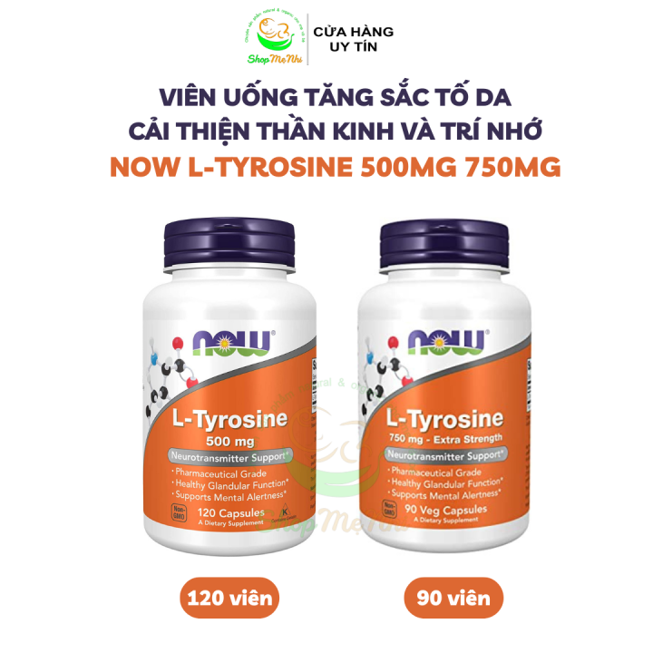 Viên uống L-Tyrosine Now 500mg hỗ trợ giảm căng thẳng stress, cải thiện ...