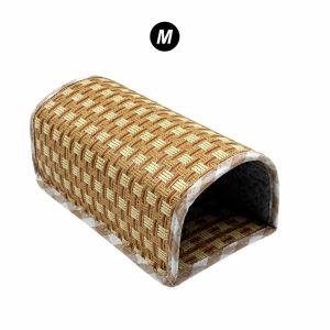 [DANDELION]1 PC Natural Woven Grass Hamster Cooling Mat Tunnel Bed Summer Hideout Nest for Small Pets Rat Guinea Pig Non-Slip Base Supplies
