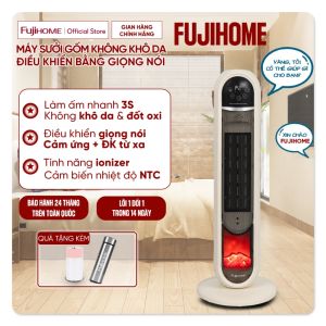 Máy sưởi gốm điều khiển bằng giọng nói Fujihome FH202 quạt sưởi ấm lọc không khí Ion điều khiển từ xa tự ngắt an toàn