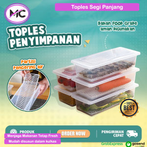 Toples Penyimpanan Buah Sayur Makanan Serbaguna Bahan Plastik Bening Kotak Box Kontainer Simpan Ikan Bumbu Dapur Dalam Kulkas Dengan Penutup Kulkas Tumpuk Food Grade