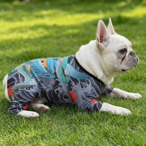 JOY TOY Đàn hồi Áo thun hình chó Chó Pug Mềm mại Áo vest hình xăm chó Corgi xứ Wales Thời trang Sáng tạo Quần áo in hình chó Bulldog Pháp Bốn Mùa