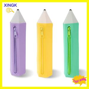 XINGK กระเป๋าใส่ปากกาทำจากซิลิโคนกล่องใส่ของขวัญน่ารักสีลูกกวาดสุดสร้างสรรค์จุของได้เยอะมีซิปจัดระเบียบเป็นของขวัญที่ดี