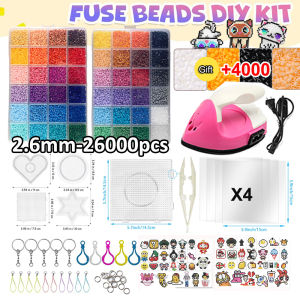 PH Ready Stock COD DIY Perler Beads Fuse Beads Kit 5mm 1800/7000 PCS Non-Toxic Plastic 3D Craft Set for Kids Adults Educational Toy Age 3+