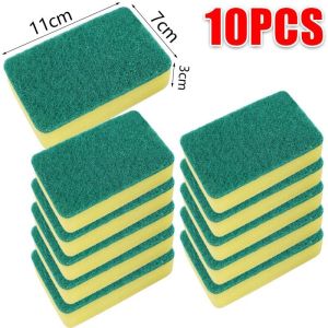 10/5ชิ้นฟองน้ำล้างจาน 2 ด้านสำหรับห้องครัว / แผ่นเช็ดทำความสะอาดภาชนะบนโต๊ะอาหาร