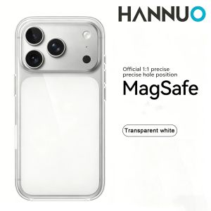 HANNUO Magnetic Case for iPhone 17 Pro MAX Cases Shockproof Cover for Wireless Charger Thin Cover Anti Yellow Transparent Cover2026