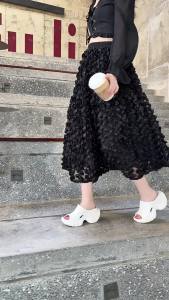 [Free Shipping] Paris Tire Sole 9.0Cm Height-Increasing Open-Toe Sandals for Outdoor Wear Versatile Summer Womens Wedge Heel Dad Sandals
