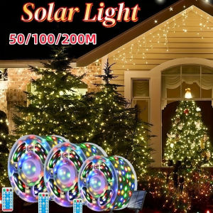 New Solar Christmas Light Outdoor Waterproof for Home Garden Lawn Garden Wedding Courtyard Decor