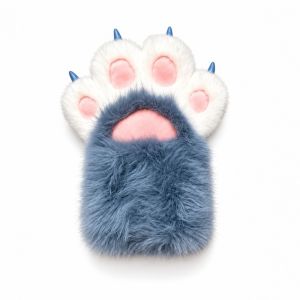 WAPKTY 1Pc Tiếng kêu lách cách Găng tay hình bàn chân mèo dùng cho hóa trang. Vải nhung Dày hơn Găng tay lông Động vật Găng tay cosplay Quà tặng