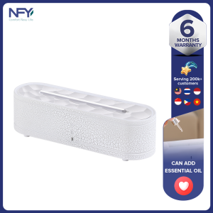 New White Crack Flame Aromatherapy Machine 260ML Capacity Seven Color Rainbow Lamp Three Stage Timed Air Purifier