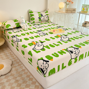 ชุดเครื่องนอน (ฟรี2 ชิ้น ปลอกหมอน) ผ้านุ่มสบายไม่แข็ง ซักง่าย ชุดผ้าปู3.5/5/6ฟุต ผ้าปูที่นอน ผ้าปูรัดมุม ไม่จะมีขุยไม่จะจางสี ระบายอากาศ