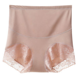 SHYLIE 2pcs High Waist Body Shaper Pant Women Ice Silk Seamless Tummy Control Underwear Summer Naked Feeling Brief Plus Size Safety Underpant