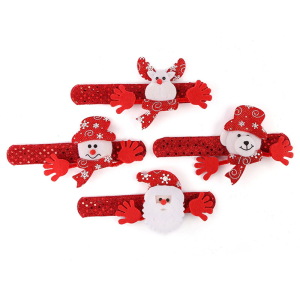 12Pcs Christmas Holiday Wristbands Soft Slap On Bracelets For Children Adult Stocking Fillers Christmas Parties Supplies