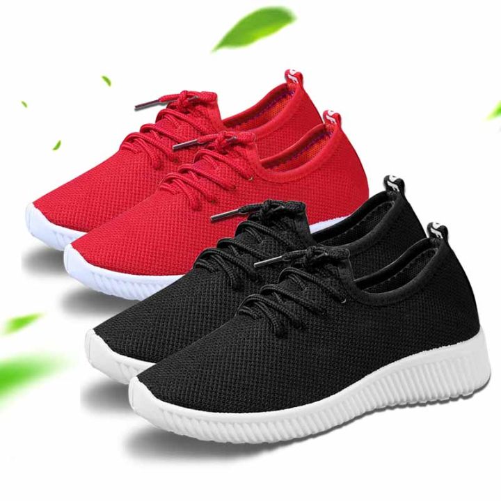 2PCS 2019 korean rubber shoes for women lowest price（ Black Red