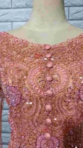 Set Kebaya Wisuda Nude + Longtorso dan Rok Prisket
