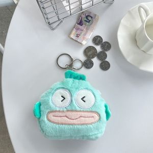 Sanrio Plush Keychain Wallet Ugly Fish Hangyodon Plushies Coin Purse Earphone Organizer Bag Pendant Key Ring Girls Gifts