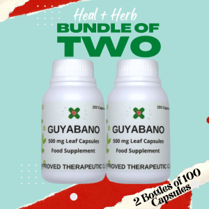 Guyabano Capsule Organic (Graviola) Anti Cancer Anti Diabetic Immune Booster Antioxidant (Bundle of Two 100 Capsules)