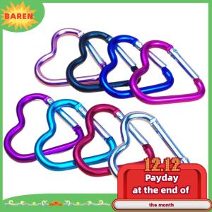 BAREN Carabiner Clip hình trái tim Carabiner móc nhỏ gọn nhanh chóng liên kết Snap móc Clip mạnh mẽ chịu lực chủ chốt cắm trại