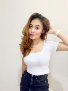 Kaos T-shirt crop top murah / crop top korea leher U Bisa COd