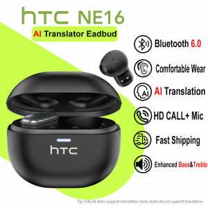 HTC NE16 AI Translator Earbud Face-To-Face Translation TWS Enhanced Bass&Treble Bluetooth 6.0 Wireless Bluetooth Earphone With Mic HD Call Sport Headset