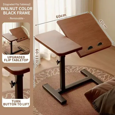 Modern Style Computer Desk Adjustable Height Bedside Table Foldable Living Room Sofa Side Table on Wheels Save Space