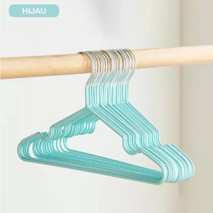 10 PCS Gantungan Baju Stainlees Steel Anti Slip Hanger Baju Anti Karat Warna Pastel