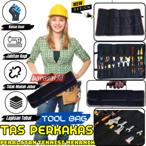 Tas Peralatan Petugas service Roll Bag Perkakas Anti Jebol Bahan Kuat Jahitan Rapi Lapisan Tebal