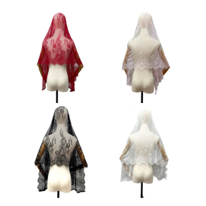 Mantilla Black Lace Shawl For Women Bridal Accessory Lightweight Traditional Design Formal Event Essential