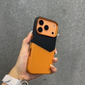 Stitching Color Leather MagneCase For iPhone 18 17 16 15 Pro Max Camera Armor High Protection Cover Luxury Card Wallet Shell