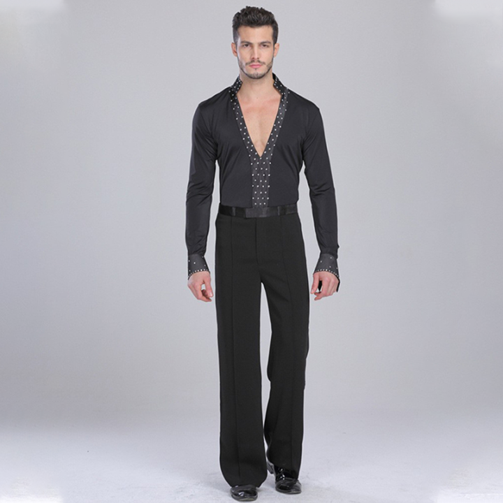 Men Latin Dance Costume Cha Cha Practice Dance Costume Modern